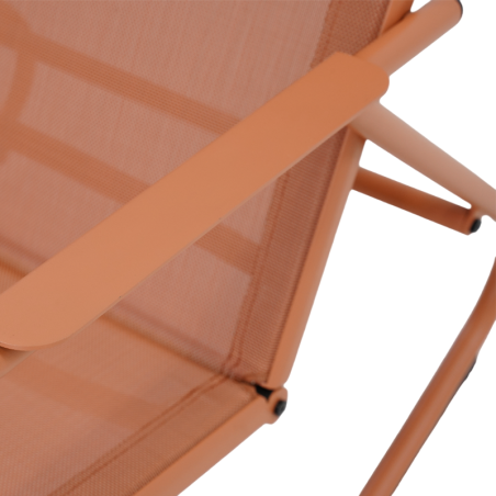 Fauteuil à bascule PANTONE en acier et textilène pêche