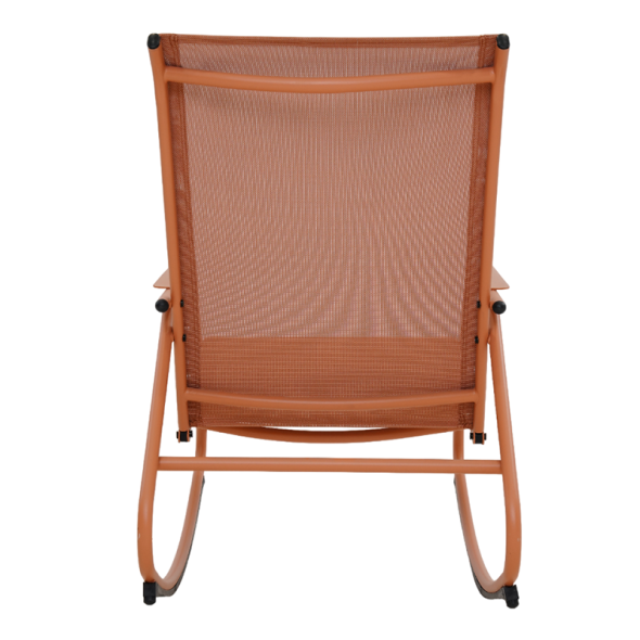 Fauteuil à bascule PANTONE en acier et textilène pêche