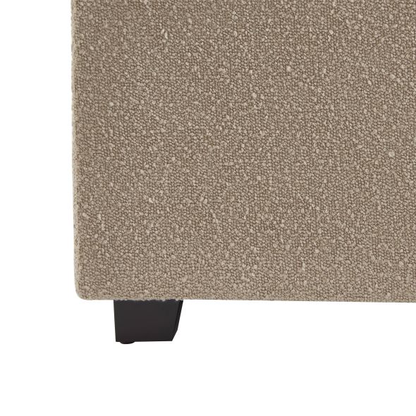 Lit coffre OLAF tissu bouclette beige 180x200 sommier inclus