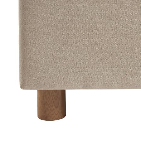 Lit coffre TAIJO velours beige sable 160x200 sommier inclus