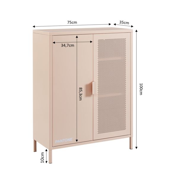 Buffet PANTONE métal rose blush h100cm