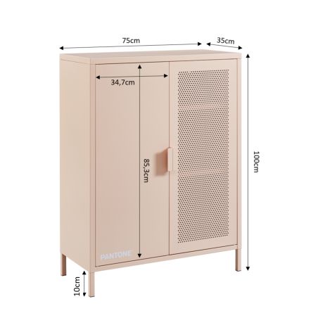 Buffet PANTONE métal rose blush h100cm