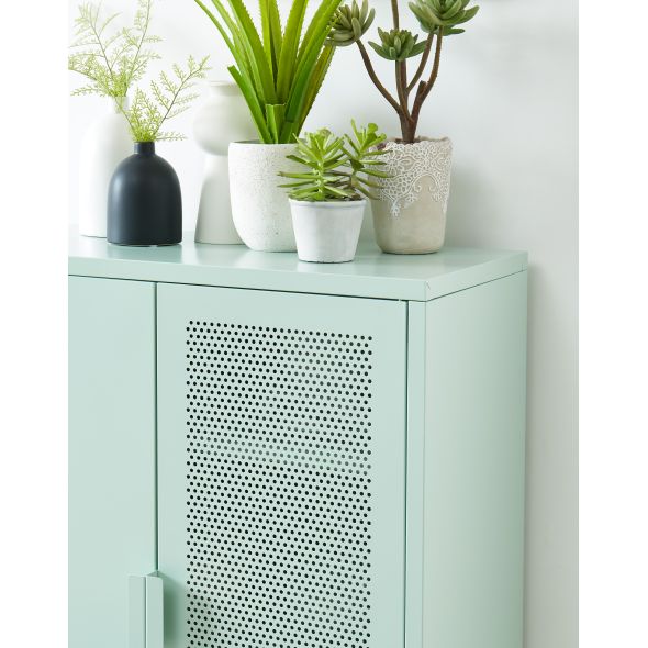 Buffet PANTONE métal vert menthe h100cm