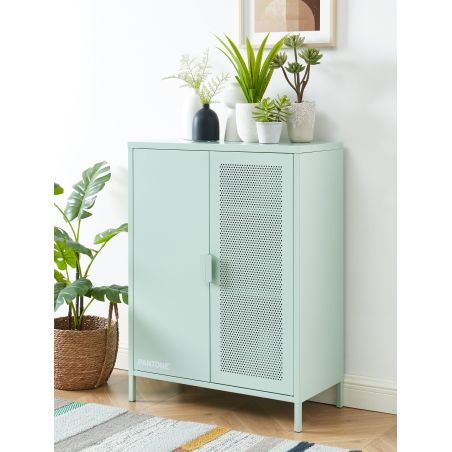 Buffet PANTONE métal vert menthe h100cm