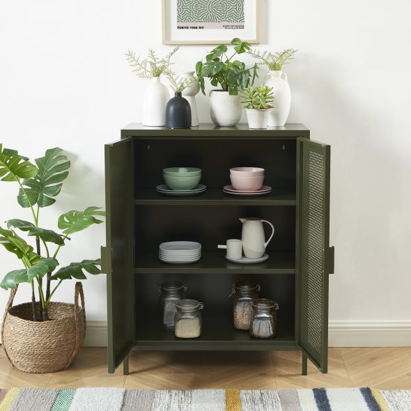 Buffet PANTONE métal vert olive h100cm