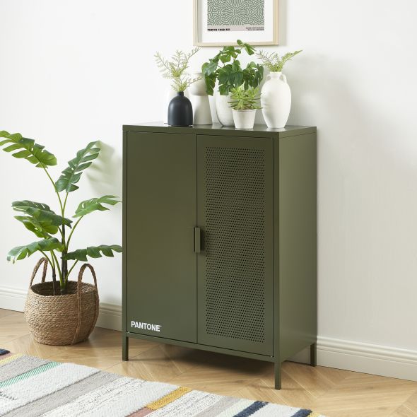 Buffet PANTONE métal vert olive h100cm