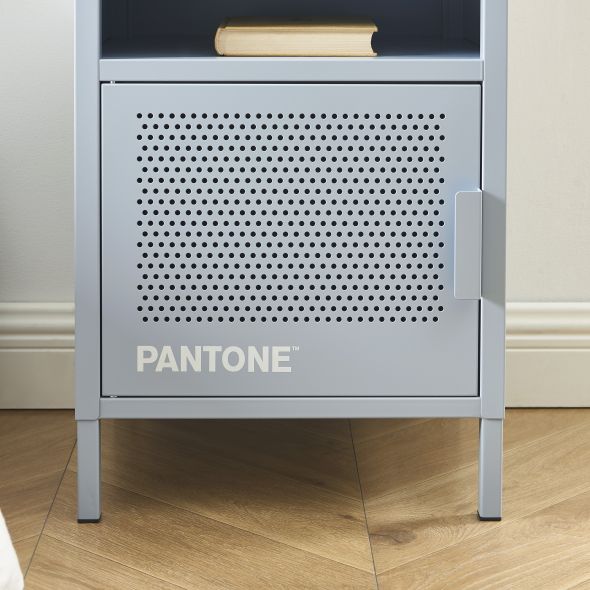 Table de chevet PANTONE métal gris bleu 40cm