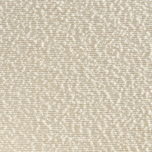 Lot de 2 chaises SIMONE tissu bouclette blanc cassé pieds bois teinté noyer