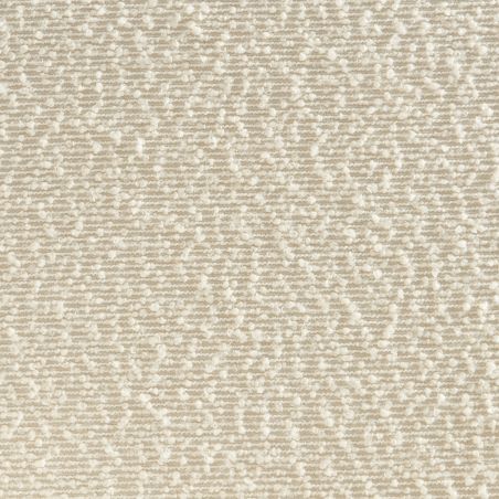 Lot de 2 chaises SIMONE tissu bouclette blanc cassé pieds bois teinté noyer