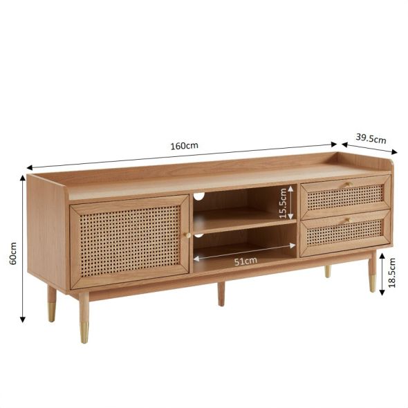 Meuble tv LEON cannage véritable