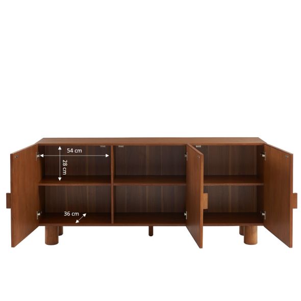Buffet GASTON 3 portes placage frêne cannage 170cm
