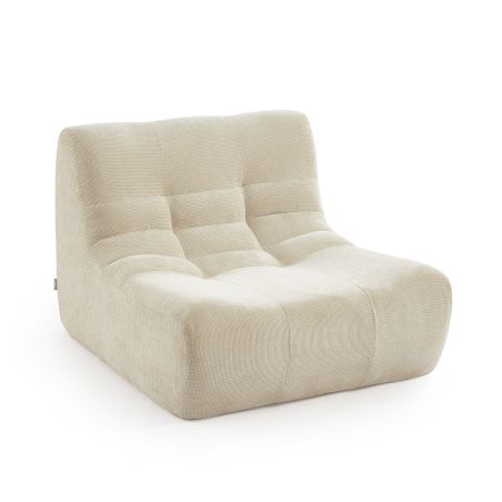 Chauffeuse JANIS modulable 1 place tissu chenille écru