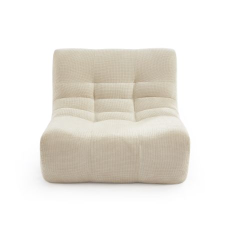 Chauffeuse JANIS modulable 1 place tissu chenille écru