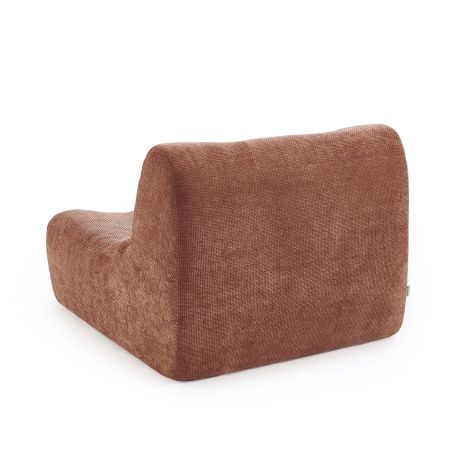Chauffeuse JANIS modulable 1 place tissu chenille terracotta