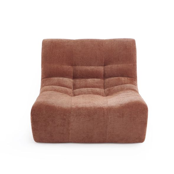 Chauffeuse JANIS modulable 1 place tissu chenille terracotta Chauffeuse JANIS modulable 1 place tissu chenille terracotta