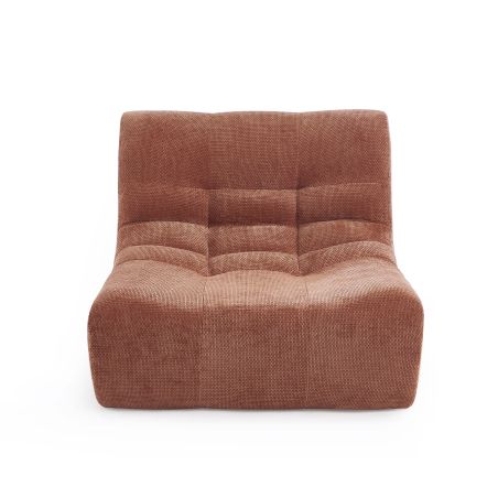 Chauffeuse JANIS modulable 1 place tissu chenille terracotta