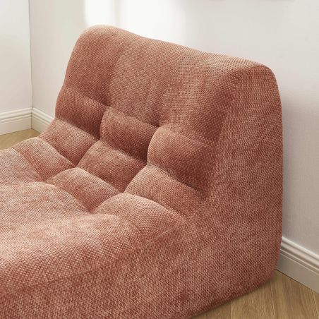 Chauffeuse JANIS modulable 1 place tissu chenille terracotta
