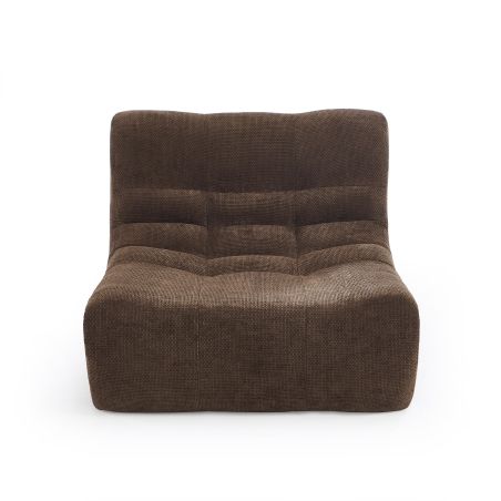 Chauffeuse JANIS modulable 1 place tissu chenille marron