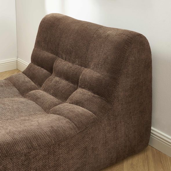 Chauffeuse JANIS modulable 1 place tissu chenille marron