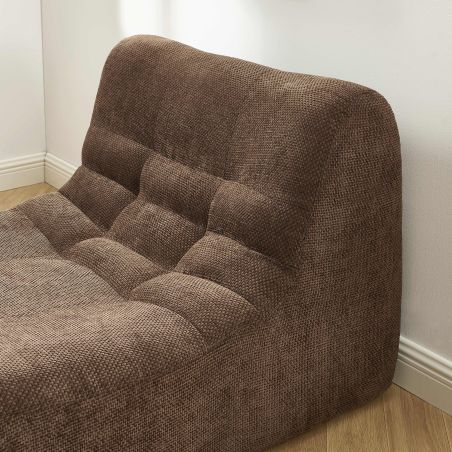 Chauffeuse JANIS modulable 1 place tissu chenille marron