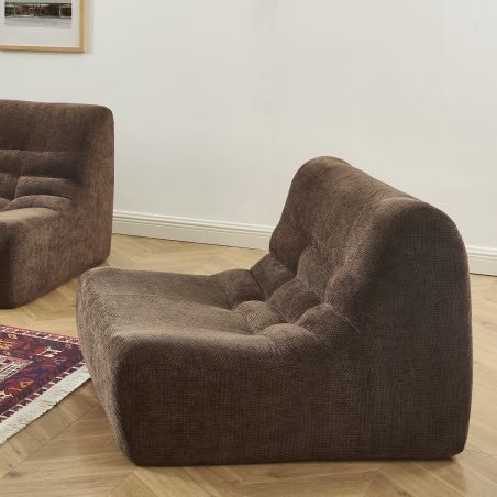 Chauffeuse JANIS modulable 1 place tissu chenille marron