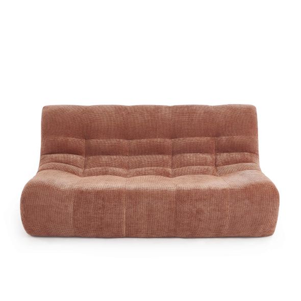 Banquette JANIS modulable 2 places tissu chenille terracotta