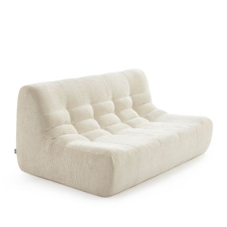 Banquette JANIS modulable 2 places tissu chenille écru