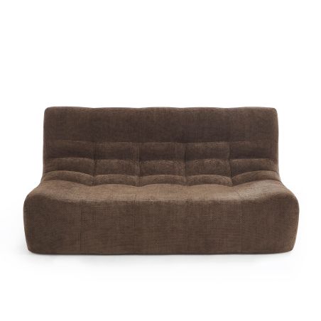 Banquette JANIS modulable 2 places tissu chenille marron