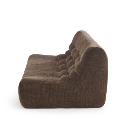 Banquette JANIS modulable 2 places tissu chenille marron