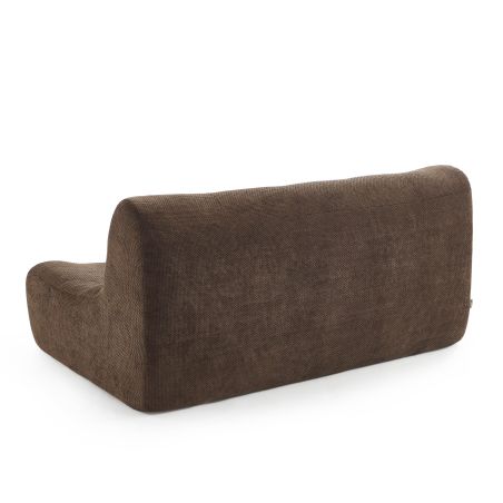 Banquette JANIS modulable 2 places tissu chenille marron