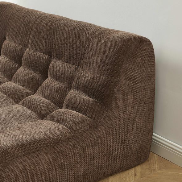 Banquette JANIS modulable 2 places tissu chenille marron