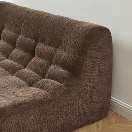 Banquette JANIS modulable 2 places tissu chenille marron