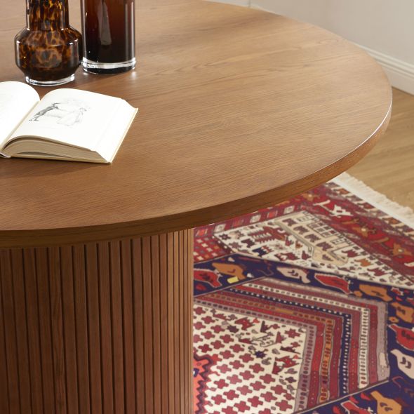 Table à manger ERNEST placage frêne foncé 120cm