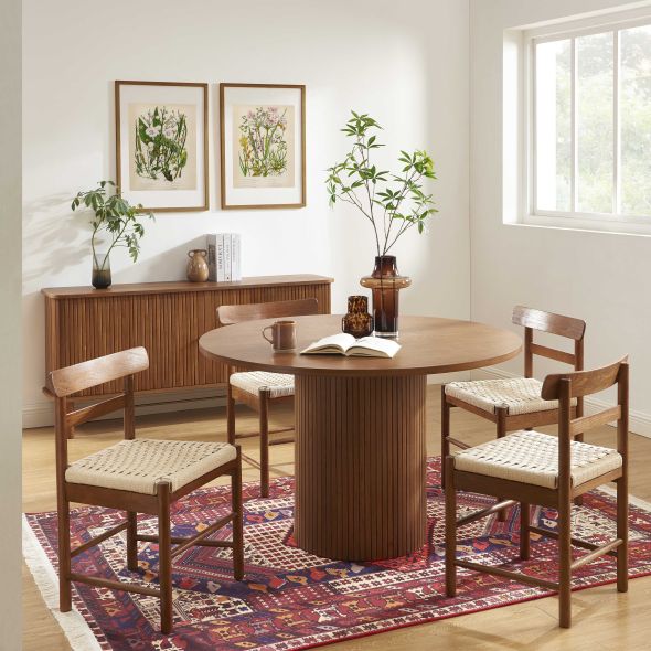 Table à manger ERNEST placage frêne foncé 120cm
