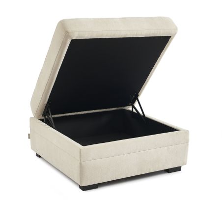 Pouf BILLIE tissu chenille beige