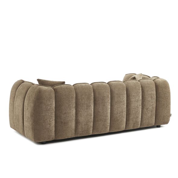Canapé droit MATILDA 3 places tissu chenille marron