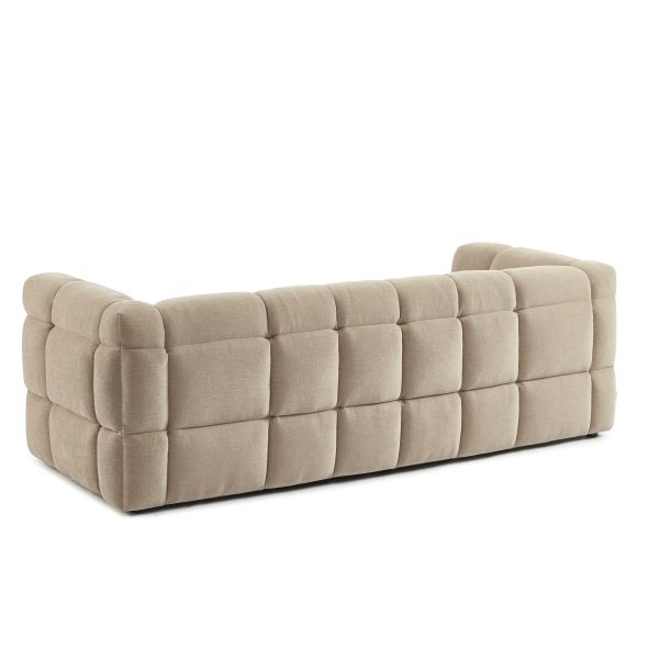 Canapé droit MOODY 3 places tissu lin beige