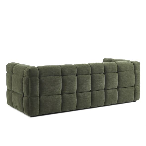 Canapé droit MOODY 3 places tissu lin vert