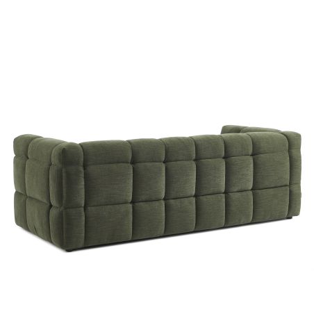Canapé droit MOODY 3 places tissu lin vert
