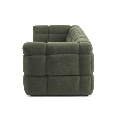 Canapé droit MOODY 3 places tissu lin vert