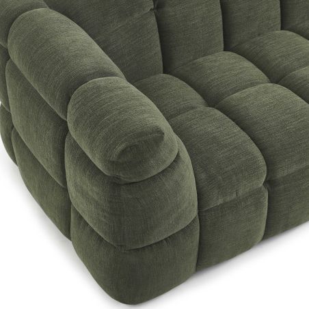 Canapé droit MOODY 3 places tissu lin vert