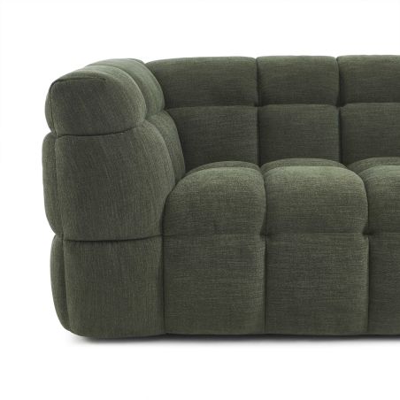 Canapé droit MOODY 3 places tissu lin vert