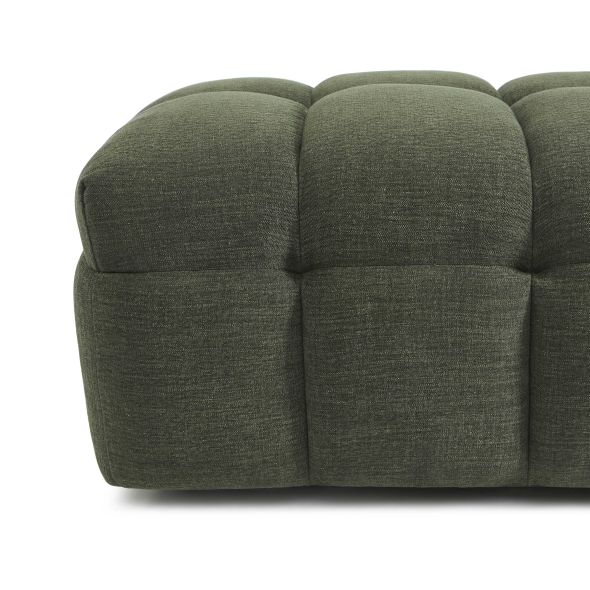 Pouf MOODY tissu lin vert