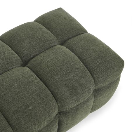 Pouf MOODY tissu lin vert