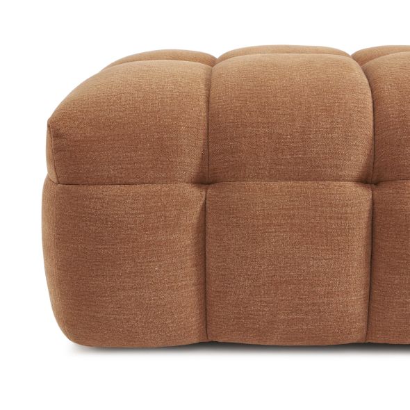 Pouf MOODY tissu lin écureuil