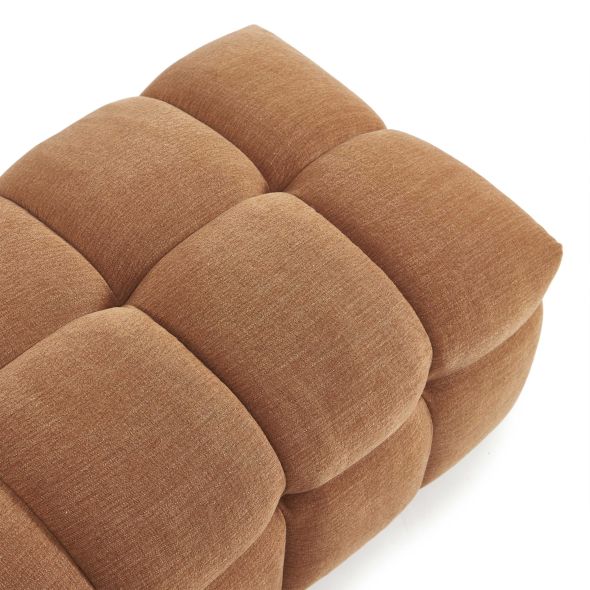 Pouf MOODY tissu lin écureuil
