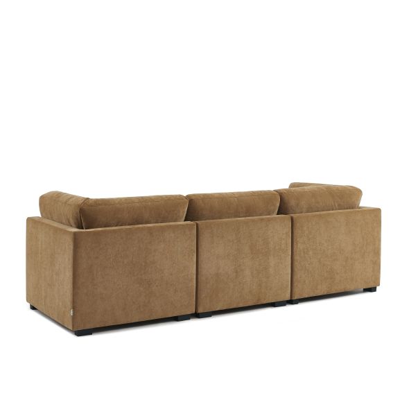 Chauffeuse d'angle BILLIE 1 place tissu chenille écureuil