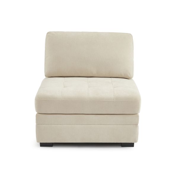 Chauffeuse BILLIE 1 place tissu chenille beige