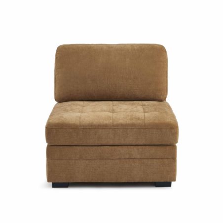 Chauffeuse BILLIE 1 place tissu chenille écureuil