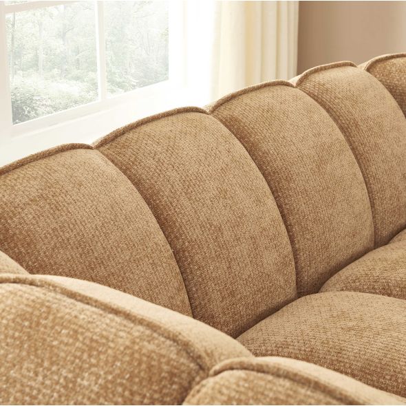 Canapé droit MATILDA 2 places tissu chenille terracotta